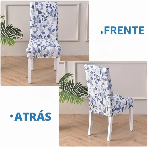 Vista 5 de HAOYONG Funda para Silla de Comedor con Estampado, Funda Desmontable Lavable para Silla Parsons, Protector de Asiento Removible para Comedor, Hotel