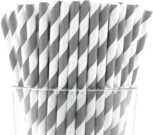 Vista 38 de Paquete de 150 pajitas de papel biodegradables de 4 capas de cheurón rosa bebé (compostables, no tóxicas, sin BPA)