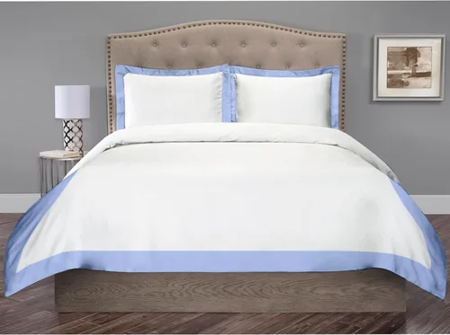 Vista 11 de Hotel Luxury - Juego de funda de edredón de 3 piezas de doble tono, 850 hilos, 100% algodón orgánico, colección de ropa de cama de alta calidad