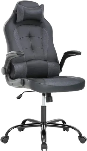 Vista 8 de Silla de juegos grande y alta, silla ergonómica de escritorio para computadora, cómoda silla de oficina ajustable de altura ajustable con soporte