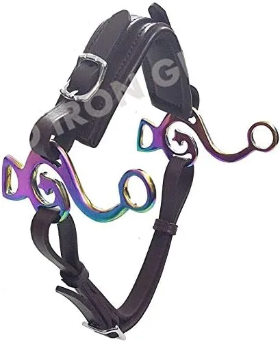 Vista 2 de Rainbow Multi Hackamore - Broca de caballo inglesa occidental ajustable (marrón)