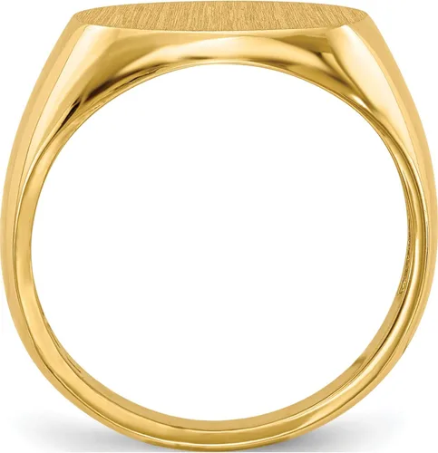 Vista 2 de Anillo de sello de oro amarillo de 14 quilates 12.5X16.0.000 in con espalda abierta para hombre (ancho 35.65) - Jewelry By Sweet Pea, Metal