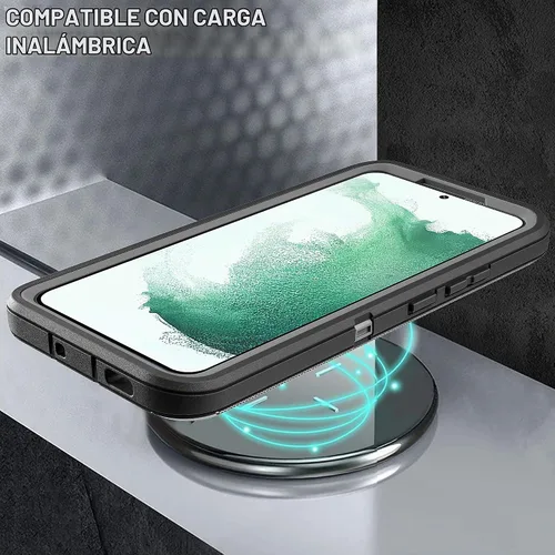 Vista 7 de Funda para Galaxy S22 Plus con protector de pantalla de TPU flexible [2 unidades], 3 en 1, cuerpo completo, a prueba de golpes, resistente a prueba
