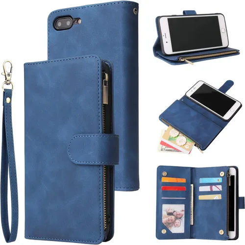 Vista 11 de UEEBAI - Cartera clásica de cuero sintético con cierre magnético, funda de iPhone con cierre