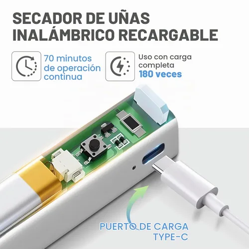 Vista 4 de NXJ INFILILA Luz UV de mano para uñas de gel, lámpara de uñas de curación Plateado