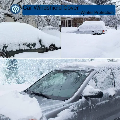 Vista 7 de Beicarin Cubierta para parabrisas de coche, cubierta protectora ultragruesa de alta resistencia - Resistente a nieve, hielo, escarcha, sol, rayos