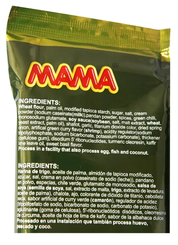 Vista 4 de Mama Ramen - Fideos instantáneos sabor a curry verde (3.17 onzas) - Paquete jumbo de 20