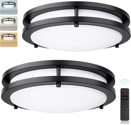 Vista 12 de Kalium - Lámpara de techo LED con control remoto de 10 pulgadas, lámpara de techo empotrada, 18W 3000K-6000K temperatura de color ajustable
