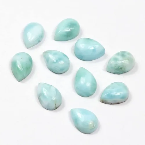 Vista 2 de Cabujones de larimar natural Piedra preciosa larimar de pera azul Tamaño calibrado