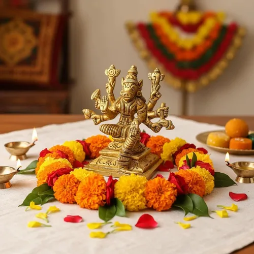 Vista 2 de LOVENSPIRE Estatua de la diosa Varahi Devi Amman de latón macizo para Pooja (3 pulgadas) – Ídolo de la deidad espiritual india para decoración