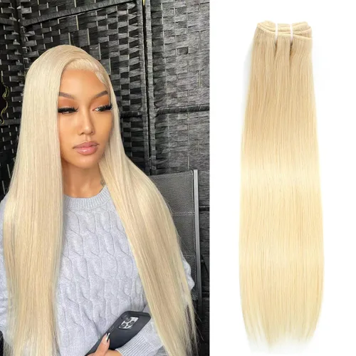 Vista 8 de 613 paquetes de cabello humano de 10 pulgadas, grado 12A, 100% sin procesar, rubio virgen brasileño 613, extensiones de cabello humano para mujeres
