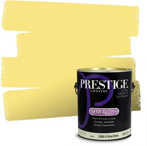 Vista 30 de PRESTIGE Pinturas de pintura exterior e imprimación en uno, 1 galón, plano, combinación comparable de Benjamin Moore* Pila de heno