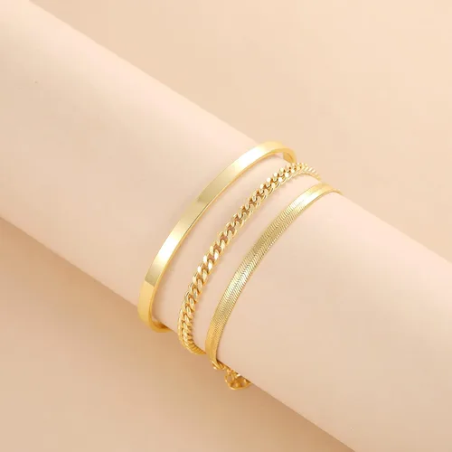 Vista 8 de Moodear Pulsera de oro para mujer, juego de pulseras de oro real de 14 quilates para mujer, pulsera de cadena de serpiente delicada, pulsera