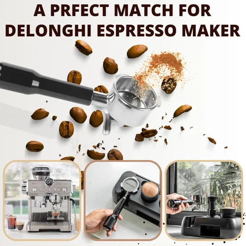 Vista 2 de Portafiltro Espresso 51mm con doble salida Compatible con Delonghi Dedica EC680 y EC685 así como modelos de cafetera SMEG y EUPA - Incluye cesta