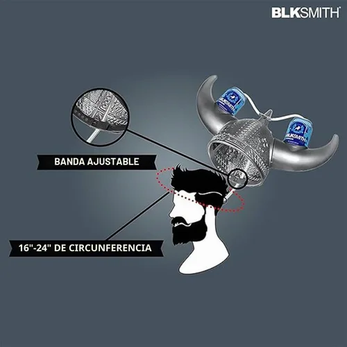 Vista 7 de BLKSMITH Casco para beber, sombrero vikingo con pajitas con capacidad para 2 latas, ajustable para adaptarse a cabezas de 16 a 24 pulgadas, regalos