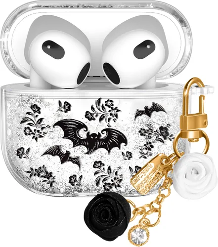 Vista 44 de para Airpods de 2ª/1ª Generación - Estuche Quicksand Liquid Kawaii Lindo Mujer Niña Mujeres Chispeante Brillante Bling Resplandor Adorable Elegante
