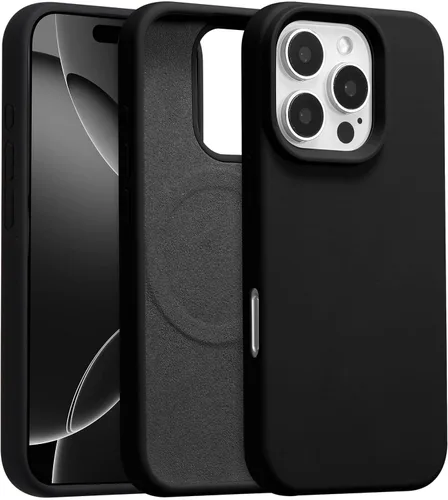 Vista 531 de Funda magnética de silicona para iPhone 13 Pro, color blanco antiguo [Compatible con Magsafe] [Forro de microfibra suave antiarañazos], funda