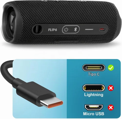 Vista 2 de Cargador USB para JBL Charge 4, Charge 5, JBL Flip 5, Flip 6, JBL Pulse 4, Pulse 5, Clip4, Clip5, JRPOP, Endurance Peak II, cable de cargador USB