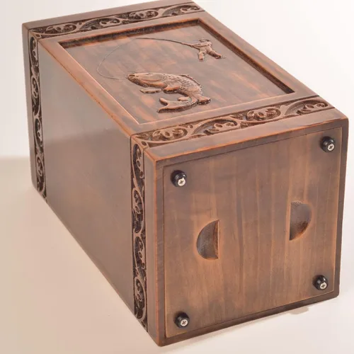 Vista 4 de Urna grabada de madera hecha a mano para cenizas humanas, 250 libras, para adultos, macho, hembra, bolsa de satén, caja de urnas de cremación