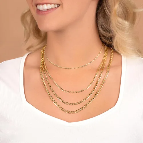 Vista 5 de PORI JEWELERS 14K Yellow Gold 2.5MM, 3.5MM, 4MM, 5MM, 6.5MM CubanCurb Chain Necklace - Made In Italy