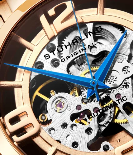 Vista 5 de Stuhrling Original Relojes de esqueleto para hombre, reloj automático para hombre, reloj de vestir para hombre, reloj de vestir para hombre, reloj