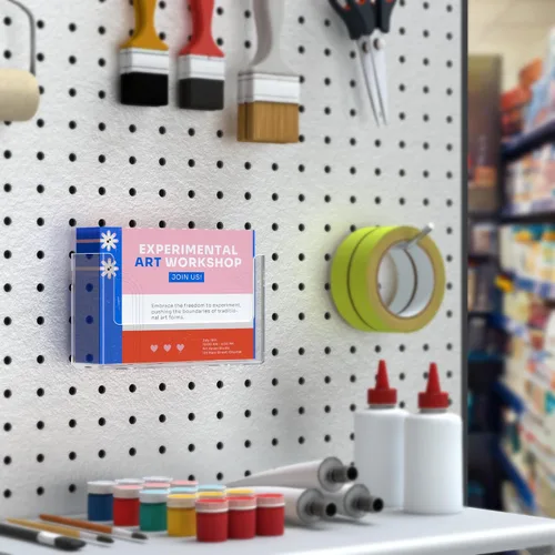 Vista 7 de Marketing Holders Paquete de 12 contenedores para postales con tablero de clavijas para literatura impresa de 6 pulgadas en estaciones de servicio
