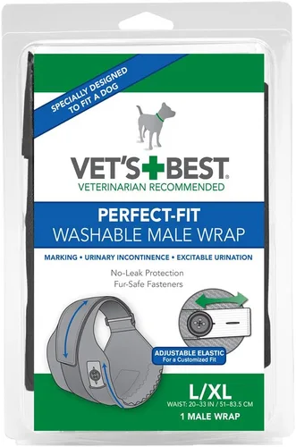 Vista 7 de Vet's Best 1 envoltorio de ajuste perfecto lavable para perro macho, XXS/XS