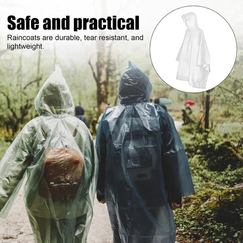 Vista 2 de Ropa de lluvia para mujer, abrigo de compresión de PE Rafting, impermeable ligero para hombre, abrigo de compresión impermeable estilo tarjeta