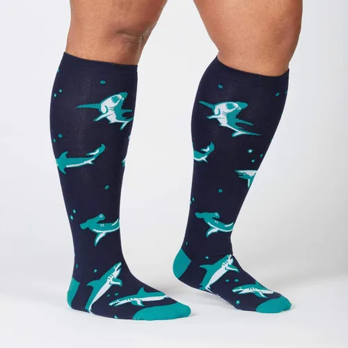 Vista 2 de Sock It To Me, Calcetines altos elásticos de pantorrilla ancha
