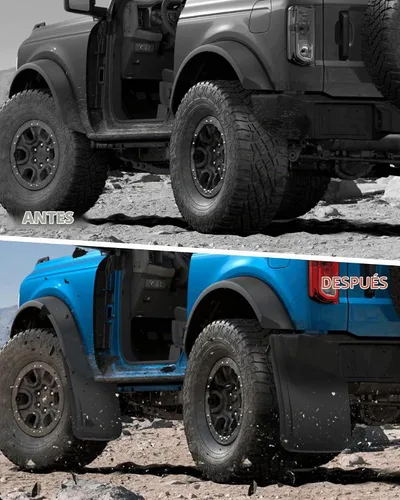 Vista 6 de Protectores contra salpicaduras para Ford Bronco 2021-2024, protectores de barro para neumáticos delanteros y traseros, guardabarros para Ford