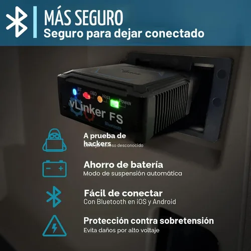 Vista 3 de Vgate vLinker FS Bluetooth OBD2 Herramienta de escaneo de diagnóstico, lector de código de coche OBDII para iOS, Android y Windows OBDII - Lector