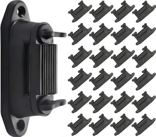 Vista 9 de Aislador eléctrico de puerta de tensión de extremo de valla Polytape Gancho de anclaje/esquina/estiramiento/tensor aislante con placa de conector