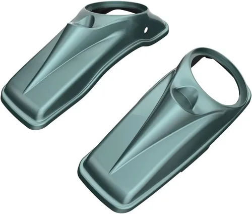 Vista 87 de Tapas para bocinas de motocicleta aptas para 2014+ Harley Touring Hard Saddle Bags - Whisky ámbar, 8 pulgadas Amber Whiskey