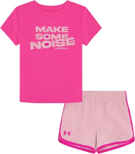 Vista 33 de Under Armour Conjunto de camiseta y pantalones cortos de manga corta de 2 piezas para niña Soft Fabric for Everyday Comfort, Breathable, Lightweight