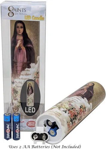 Vista 5 de Vela de oración devocional sin llama LED St Philomena