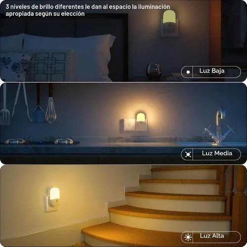 Vista 5 de MAZ-TEK Luz nocturna regulable con sensor de movimiento enchufable, luz nocturna LED blanca cálida suave con sensor de movimiento del atardecer al