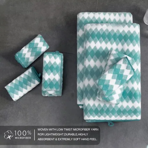 Vista 7 de Juego de 2 toallas de mano de 16 x 31 pulgadas, de microfibra ultra suave, altamente absorbentes, de secado rápido, toallas de lujo de alta calidad