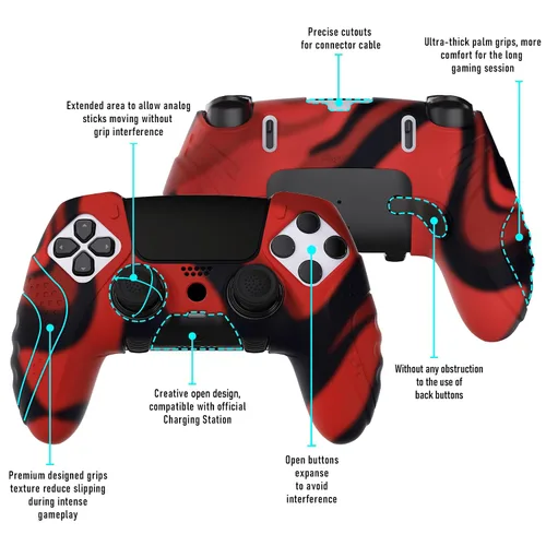 Vista 39 de PlayVital Guardian Edition Anti-Slip Ergonomic Silicone Cover Case for ps5 Edge Controller, Soft Rubber Protector Skin for ps5 Edge Wireless