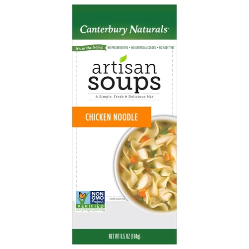 Vista 5 de Canterbury Naturals Mezcla de sopa artesanal, mezcla de sopa de fideos con pollo, sin OMG, hace 8 porciones, bolsa de 6.5 onzas (paquete de 3)