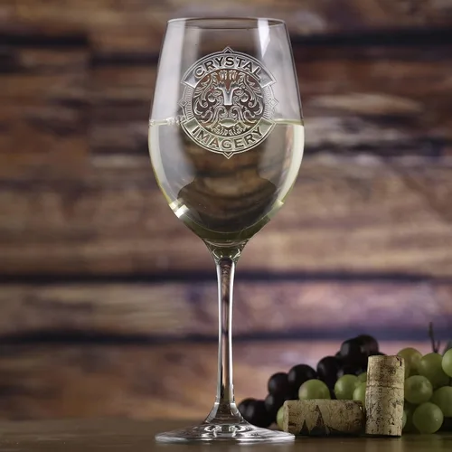 Vista 2 de Your Logo Engraved Stolzle Crystal White Wine Glasses (Single 1)