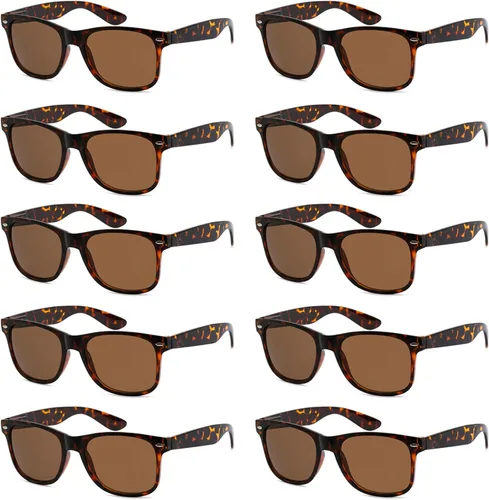 Vista 22 de Paquete de 10 lentes de sol a granel con protección UV para Bandera Americana Humo