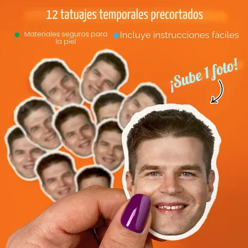 Vista 6 de Big Dot of Happiness Cara divertida con fotos personalizadas, recuerdos de fiesta, tatuajes temporales divertidos para la cara, juego de 12