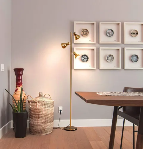 Vista 7 de Brightech Ethan - Lámpara de pie regulable para lectura de dormitorio y decoración de sala de estar, moderna lámpara LED de árbol alto para oficinas