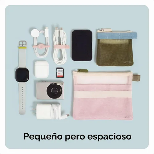 Vista 5 de U Brands - Bolsas de viaje organizadoras de electrónica, paquete de 2, rosa y verde Rosa y verde oliva