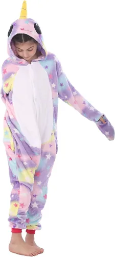 Vista 9 de Disfraz de franela para niños, disfraz de Halloween, Pascua, animales, cosplay para niñas y niños, una pieza