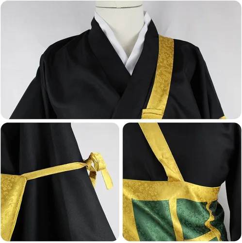 Vista 6 de Geto Suguru - Disfraz de cosplay Geto Suguru kimono para escenario, traje completo de Halloween para hombre