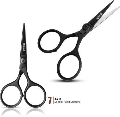 Vista 9 de Manjushri Pinzas para chef profesional, tijeras, alicates para hueso, juego de hornear (negro)