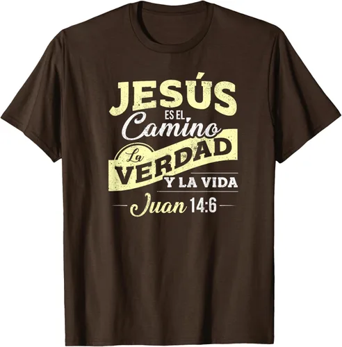 Vista 52 de Camisas de la Biblia de Jesus para los Cristianos Camiseta Española Negro