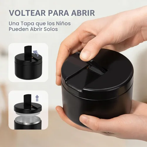 Vista 3 de LOHASOK Termo de sopa infantil de 12 onzas para comida caliente, tarro de comida aislado al vacío con tapa de hebilla, de acero inoxidable, boca