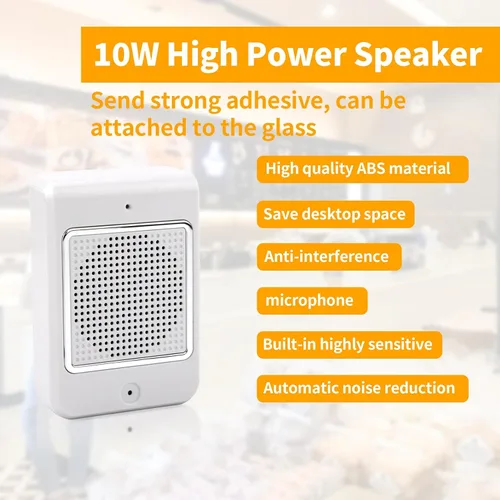 Vista 6 de Sistema de intercomunicación de altavoz de ventana, intercomunicador de contador de ventana de doble vía con cable, altavoz de alta potencia